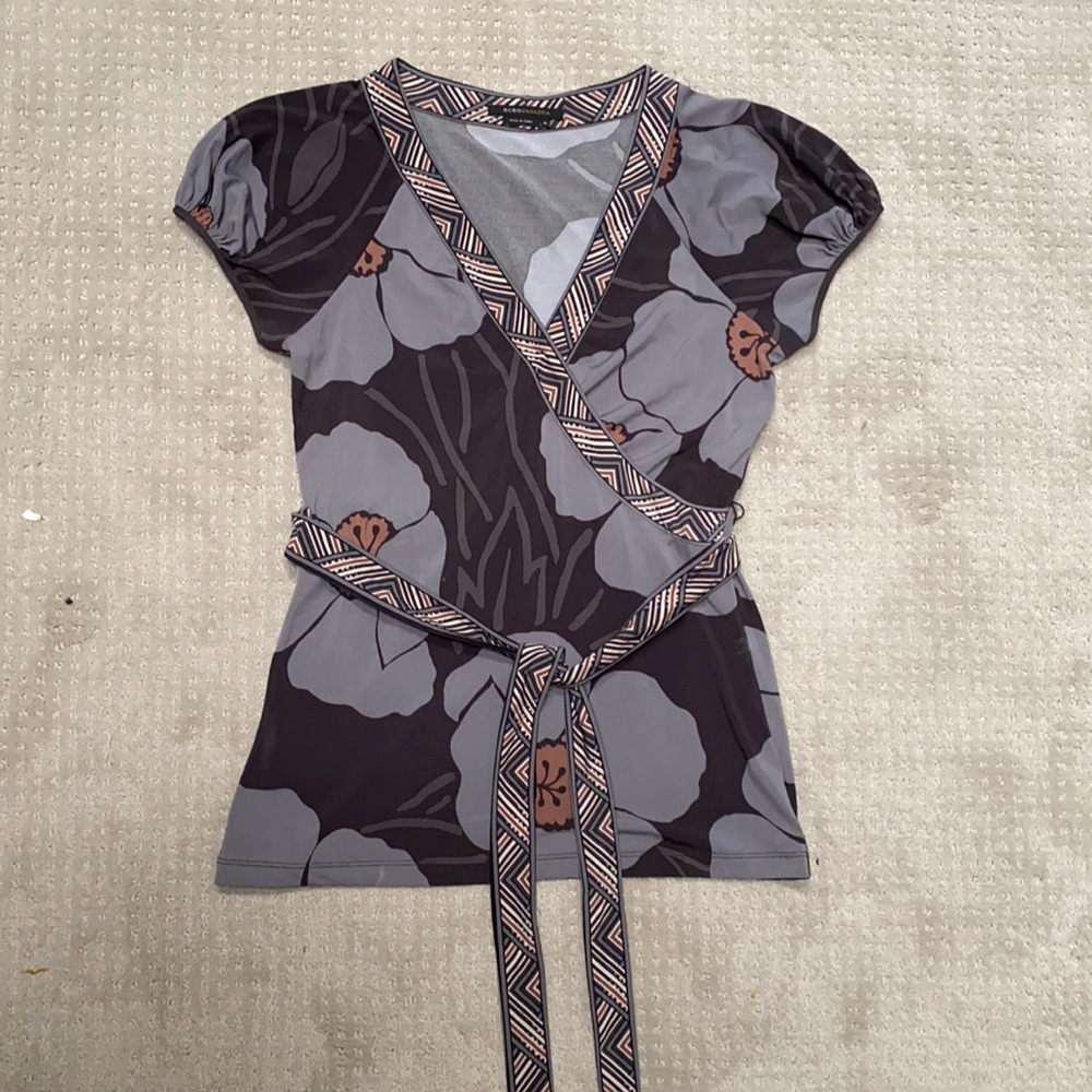 BCBG faux wrap top - M